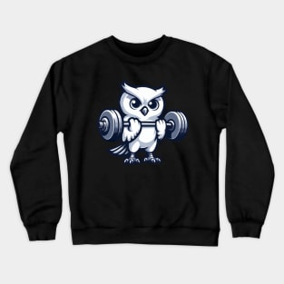 Snow owl barbell weightlifter workout fitness Crewneck Sweatshirt